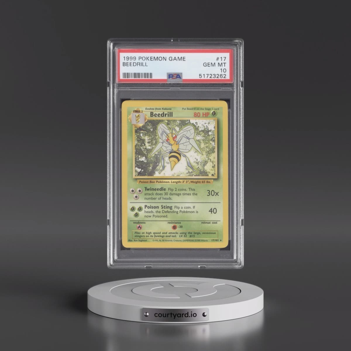 1999 Pokémon Game #17 Beedrill (PSA 10 GEM MINT)