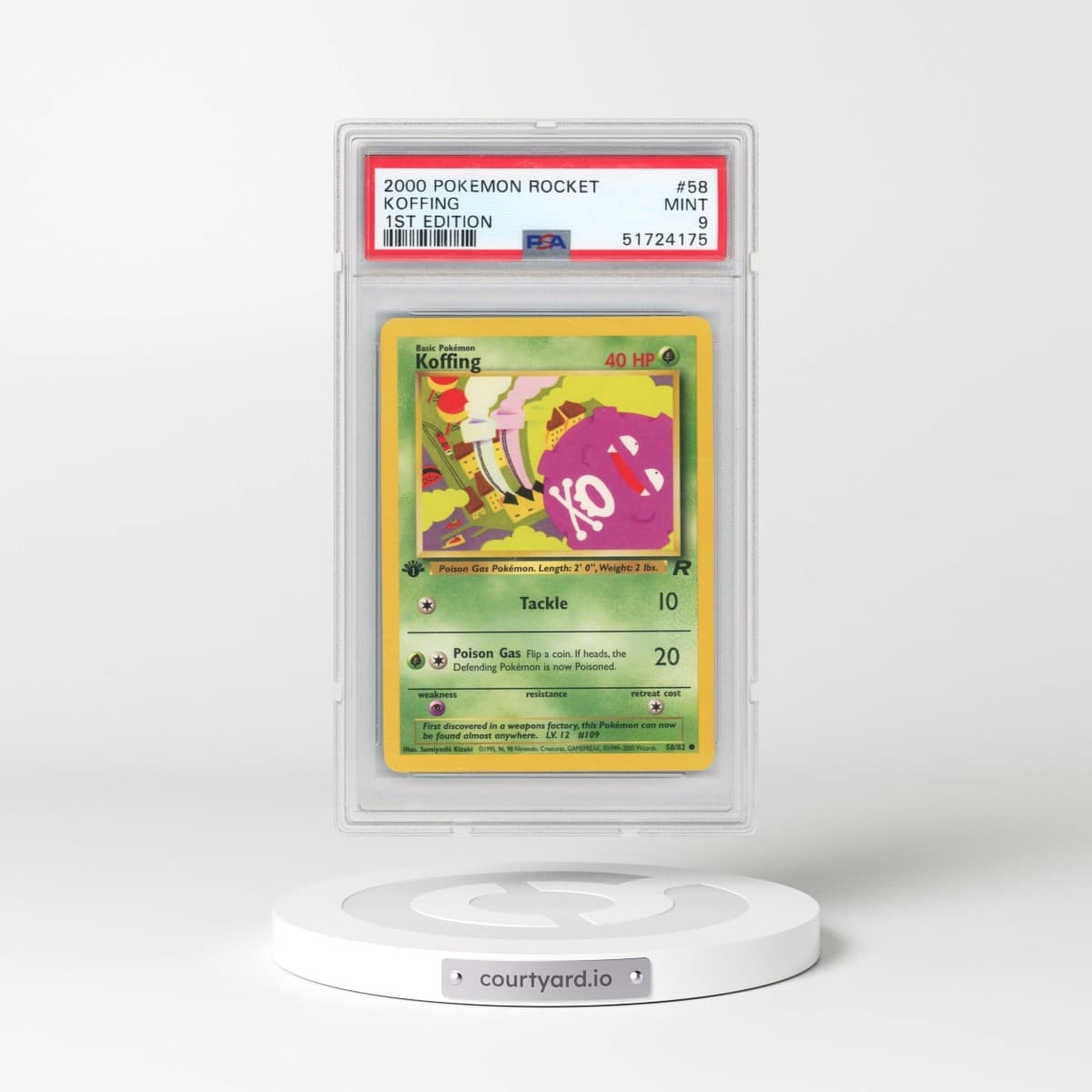2000 Pokémon Rocket #58 Koffing - 1st Edition (PSA 9 MINT)
