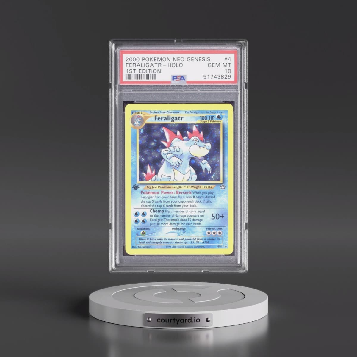 2000 Pokémon Neo Genesis #4 Feraligatr - 1st Edition Holo (PSA 10 GEM MINT)