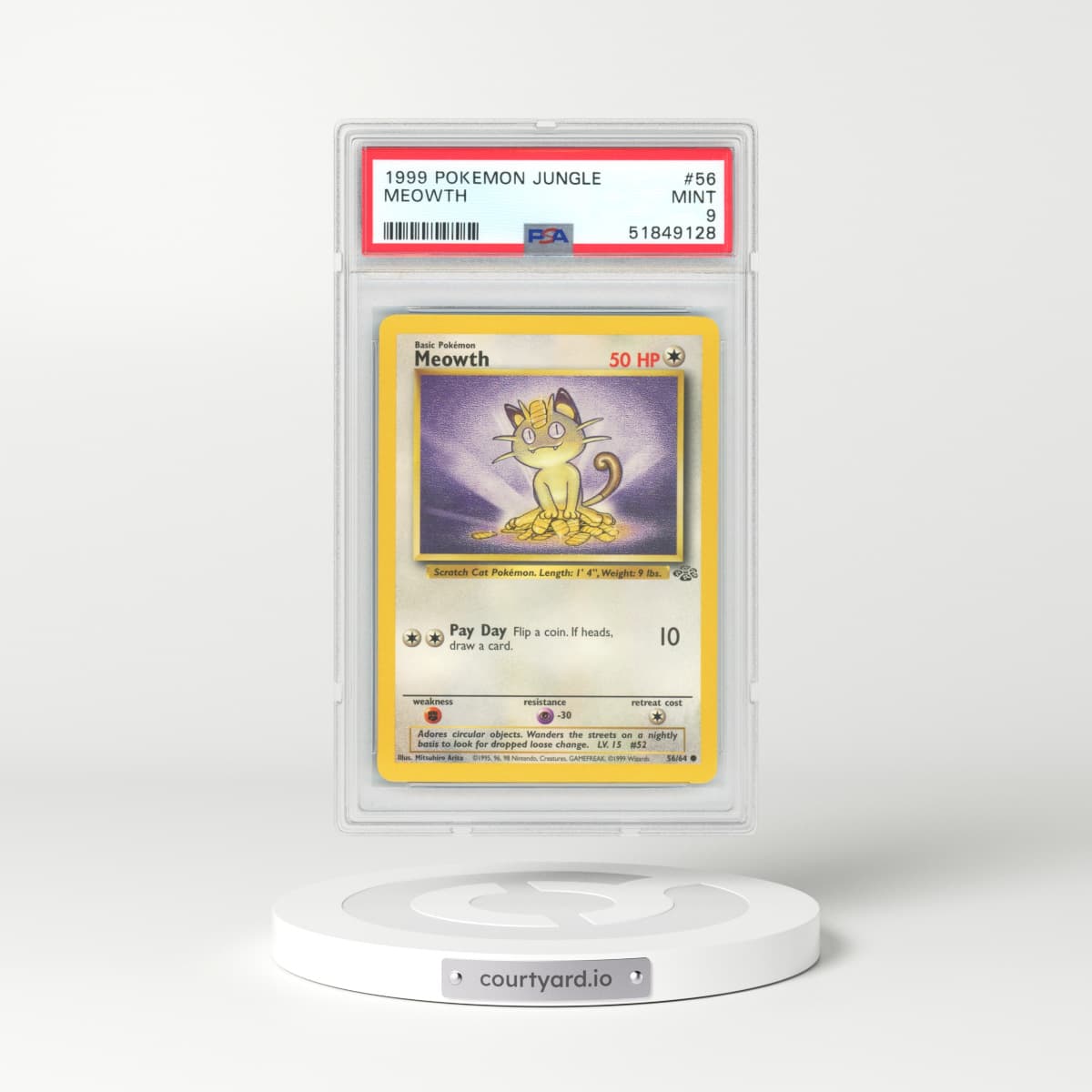 1999 Jungle #56 Meowth (PSA 9 MINT)