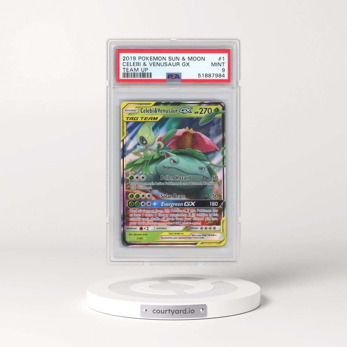 2019 Pokémon Sun & Moon Team Up #1 Celebi & Venusaur GX - Holo (PSA 9 MINT)
