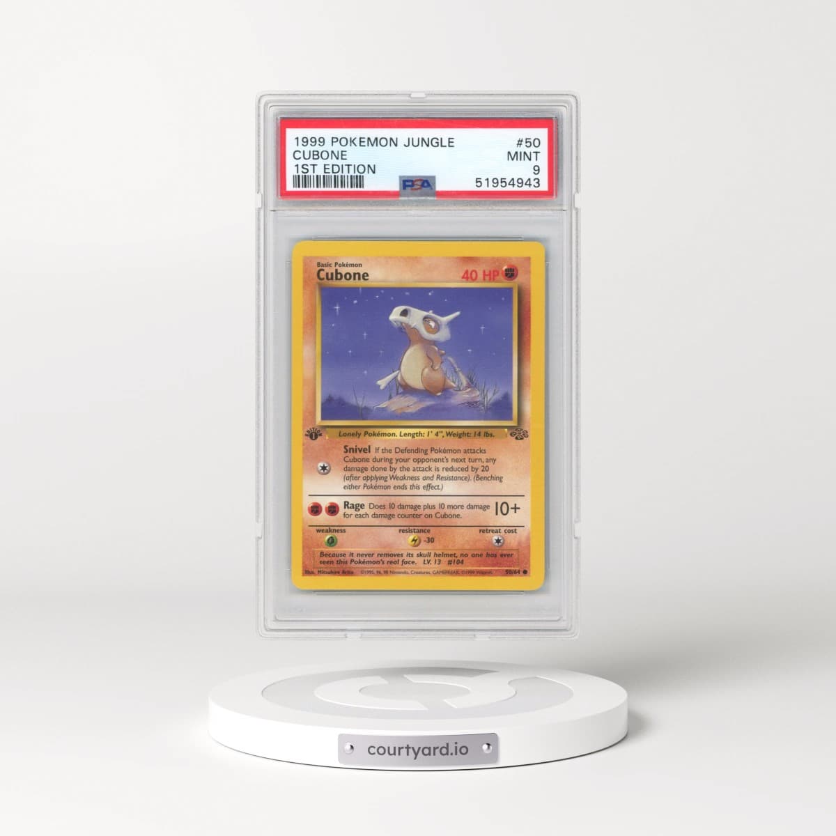 1999 Pokémon Jungle #50 Cubone - 1st Edition (PSA 9 MINT)