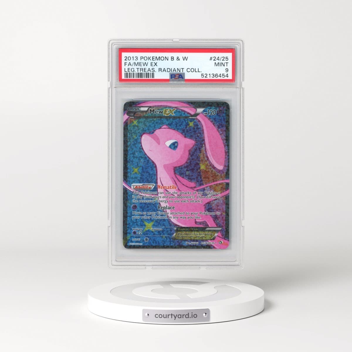 2013 Pokémon Black & White Legendary Treasures Radiant Collection #RC24 Mew EX - Holo Full Art (PSA 9 MINT)