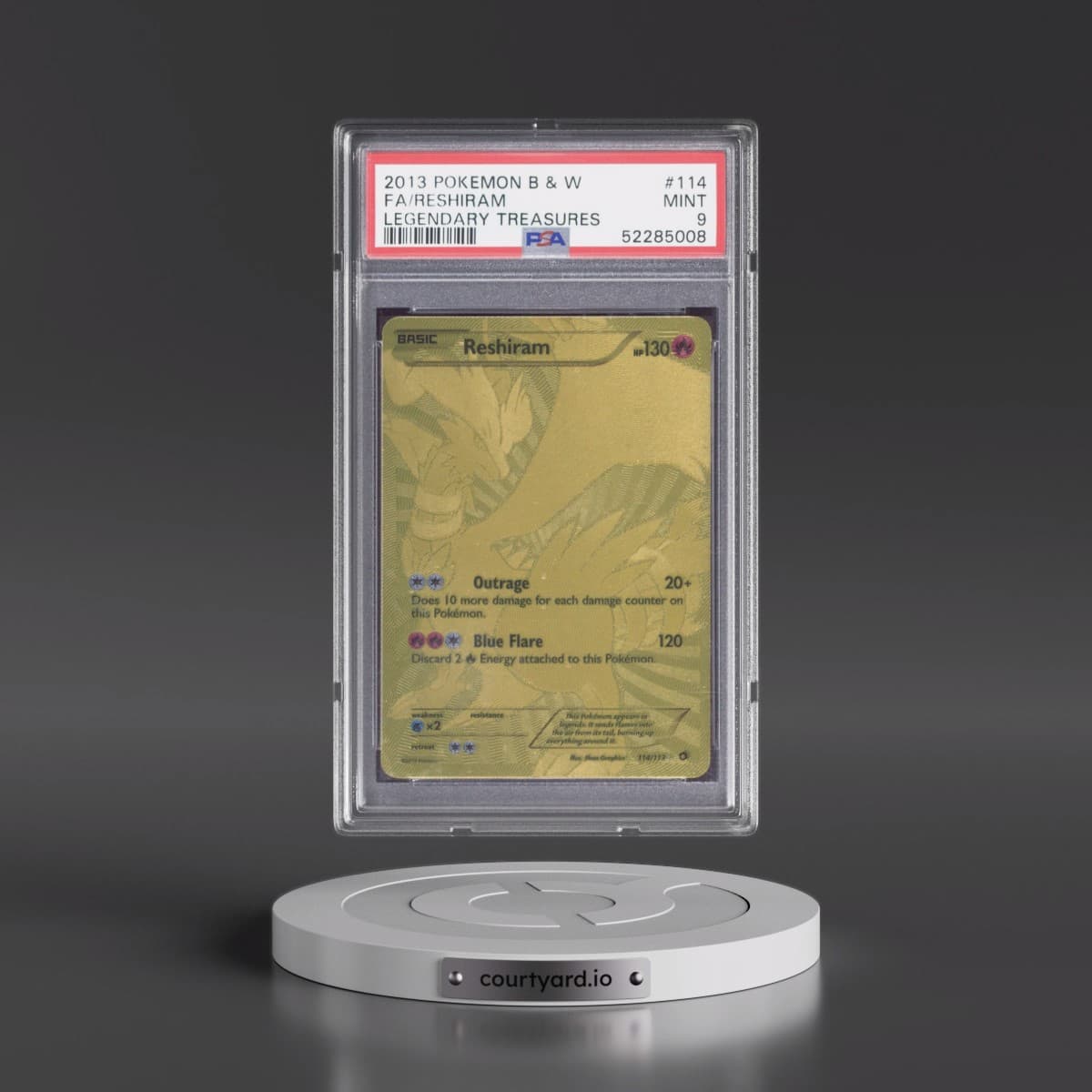 2013 Pokémon Black & White Legendary Treasures #114 Reshiram - Full Art (PSA 9 MINT)
