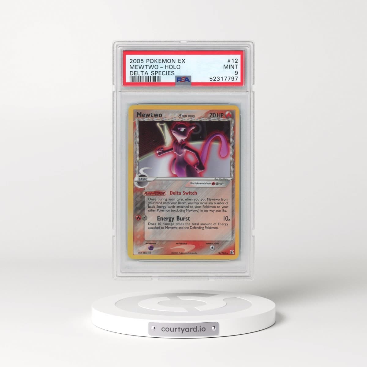 2005 Pokémon EX Delta Species #12 Mewtwo - Holo (PSA 9 MINT)