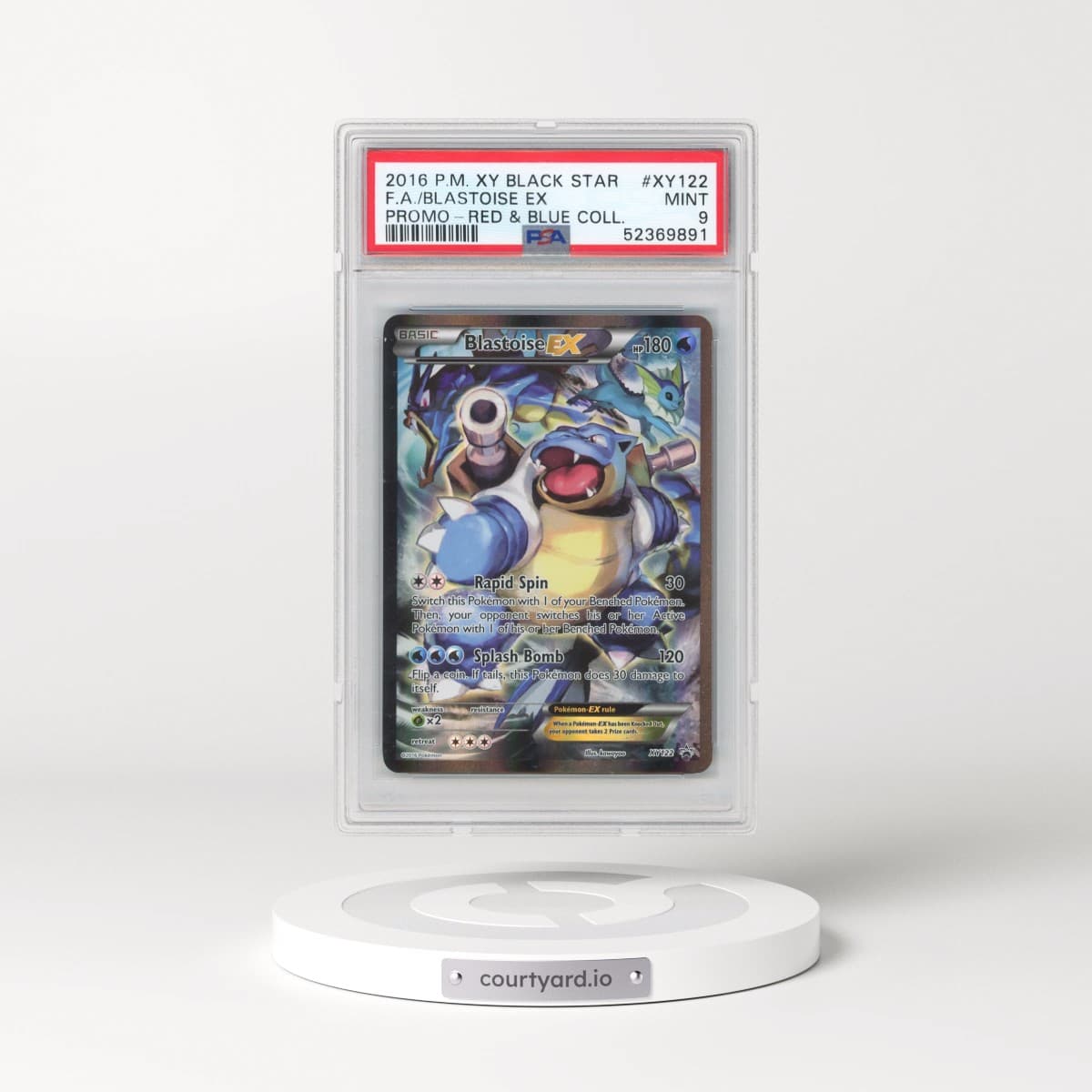 2016 Pokémon XY Black Star Promo #XY122 Blastoise EX - Holo Full Art Red & Blue Collection (PSA 9 MINT)