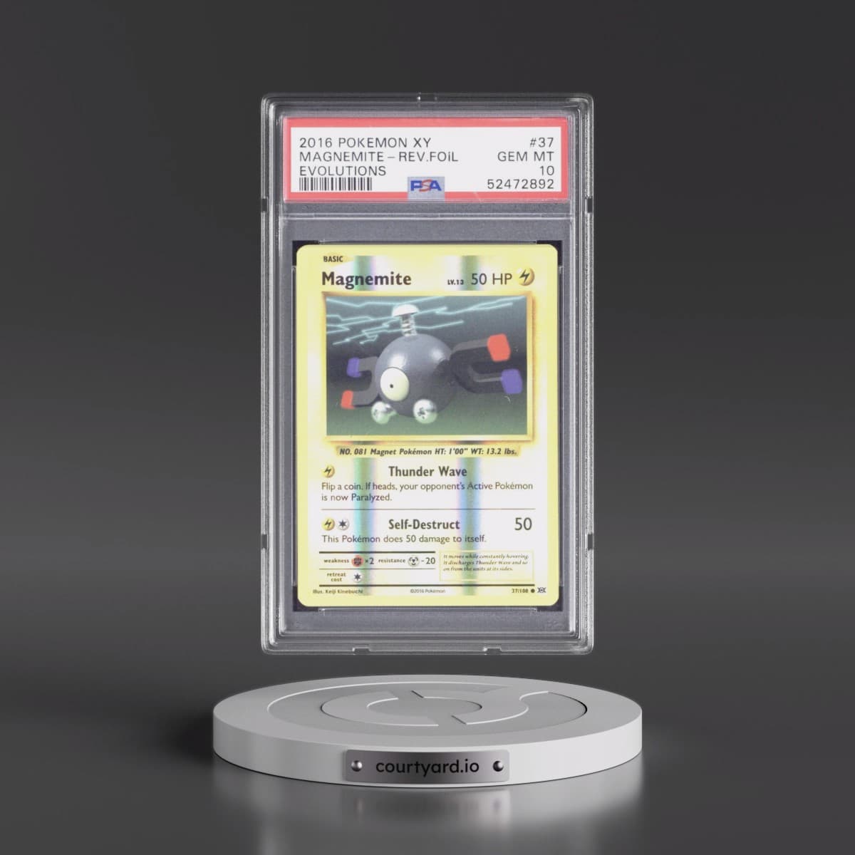 2016 Pokémon XY Evolutions #37 Magnemite - Reverse Foil (PSA 10 GEM MINT)