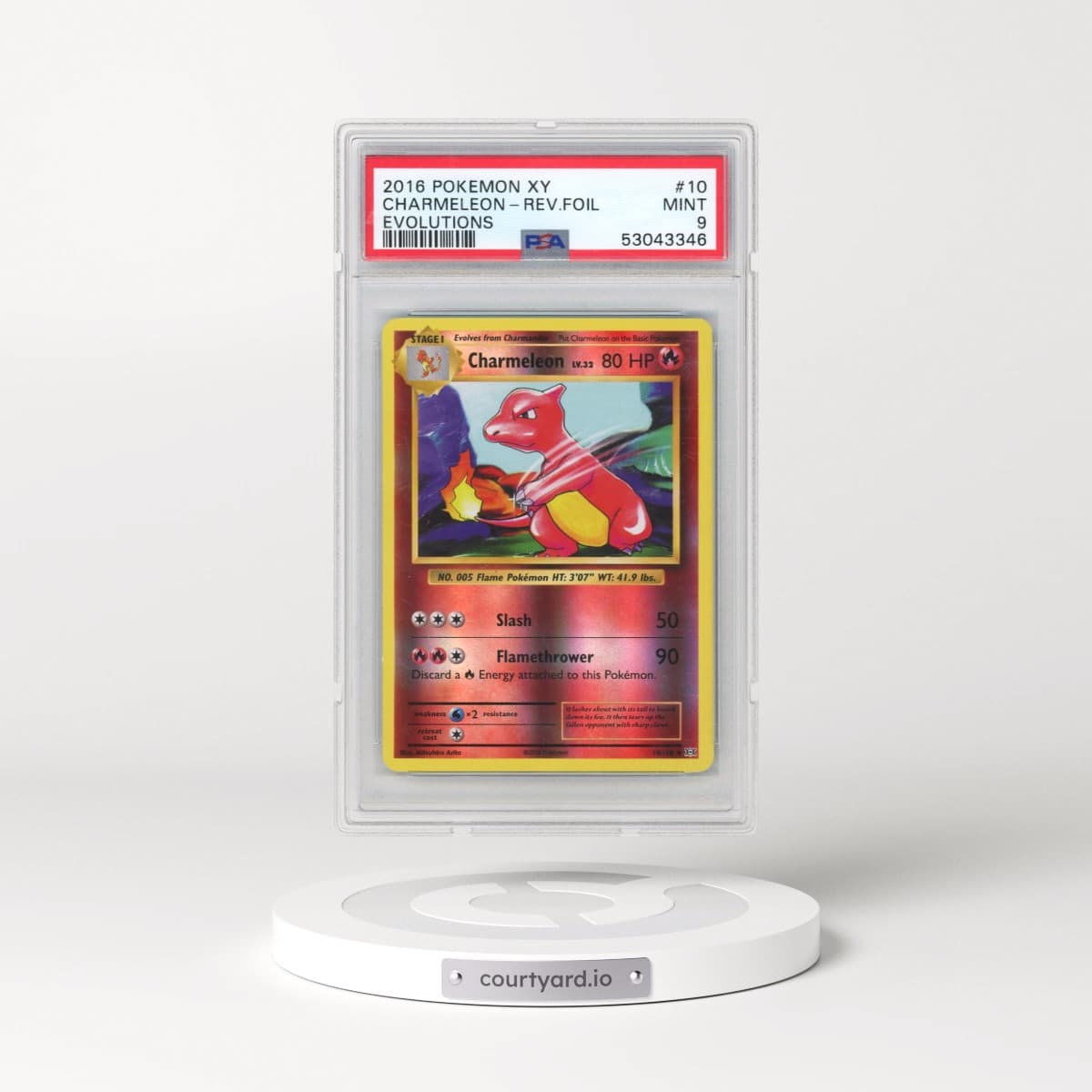 2016 Pokémon XY Evolutions #10 Charmeleon - Reverse Foil (PSA 9 MINT)