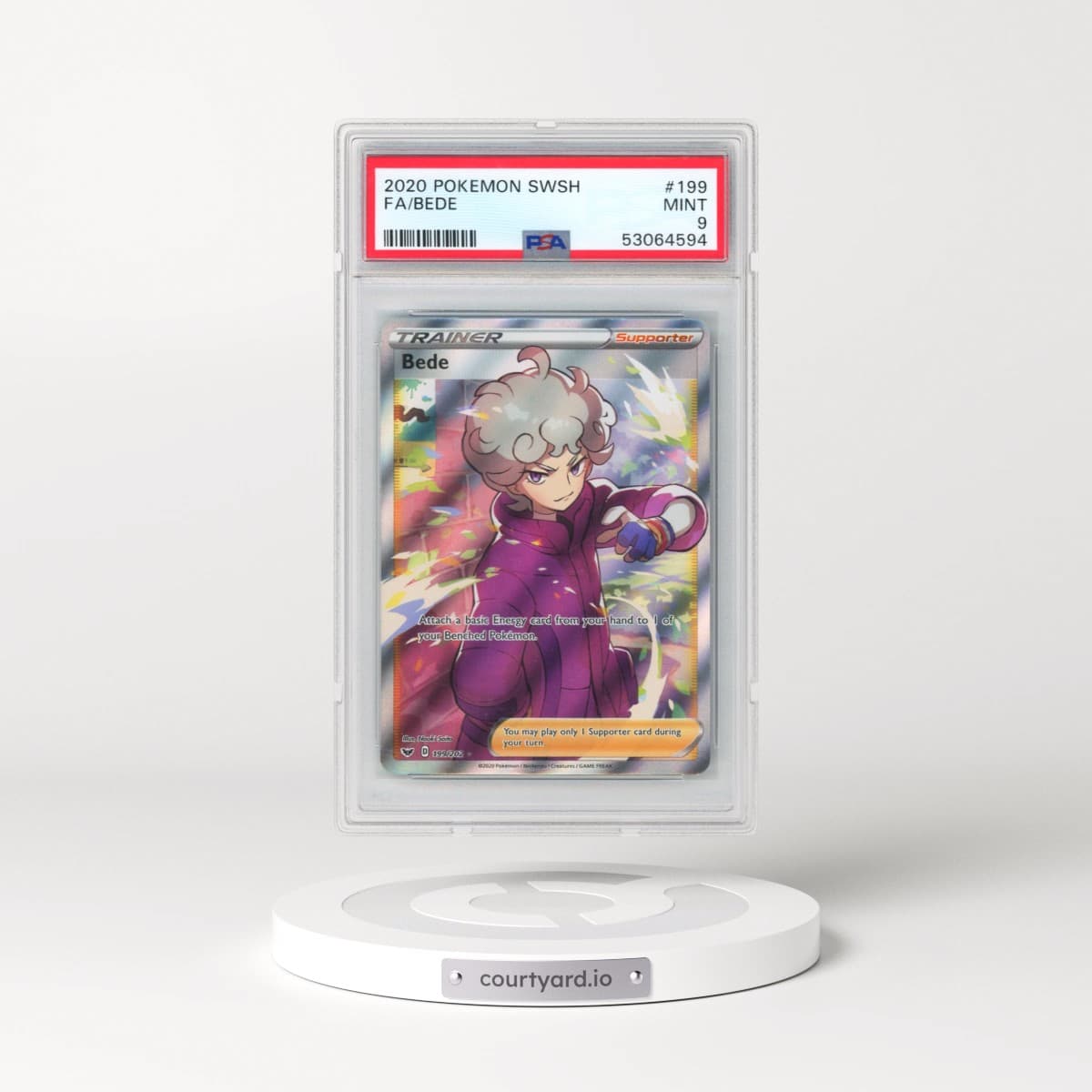 2020 Pokémon Sword & Shield #199 Bede - Full Art (PSA 9 MINT)