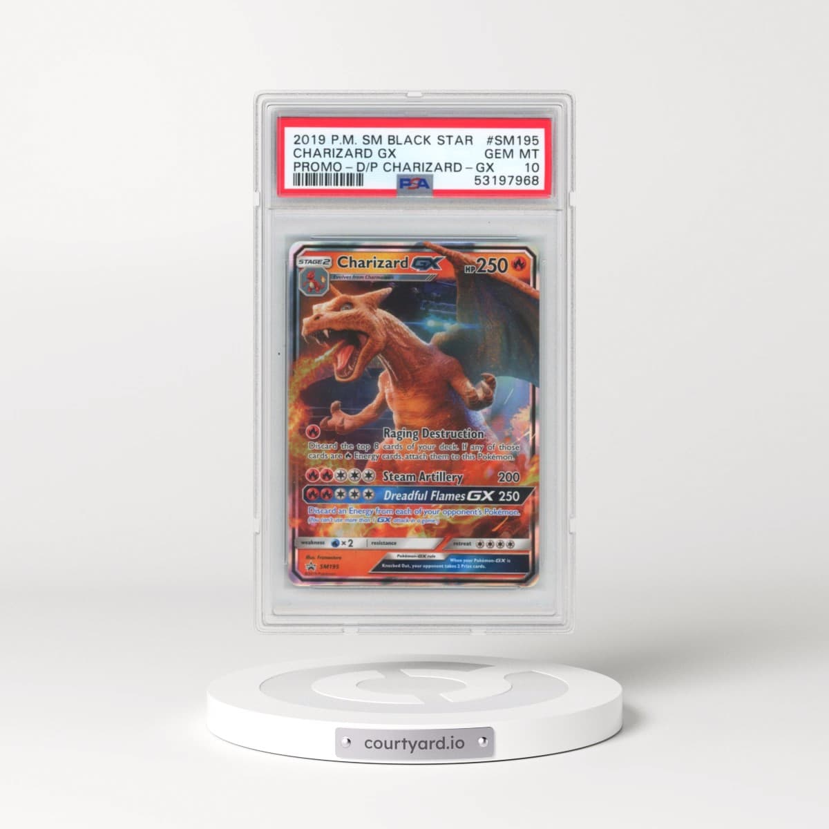2019 Pokémon SM Black Star Promo #SM195 Charizard GX - Holo Detective Pikachu Charizard-GX (PSA 10 GEM MINT)