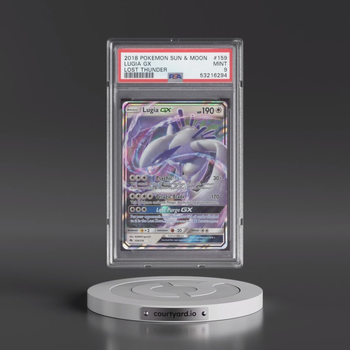 2018 Pokémon Sun & Moon Lost Thunder #159 Lugia GX - Holo (PSA 9 MINT)