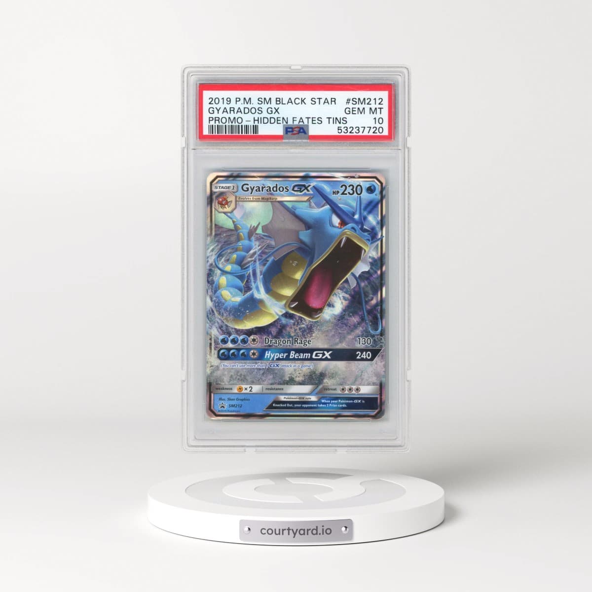 2019 Pokémon SM Black Star Promo #SM212 Gyarados GX - Holo Hidden Fates Tins (PSA 10 GEM MINT)