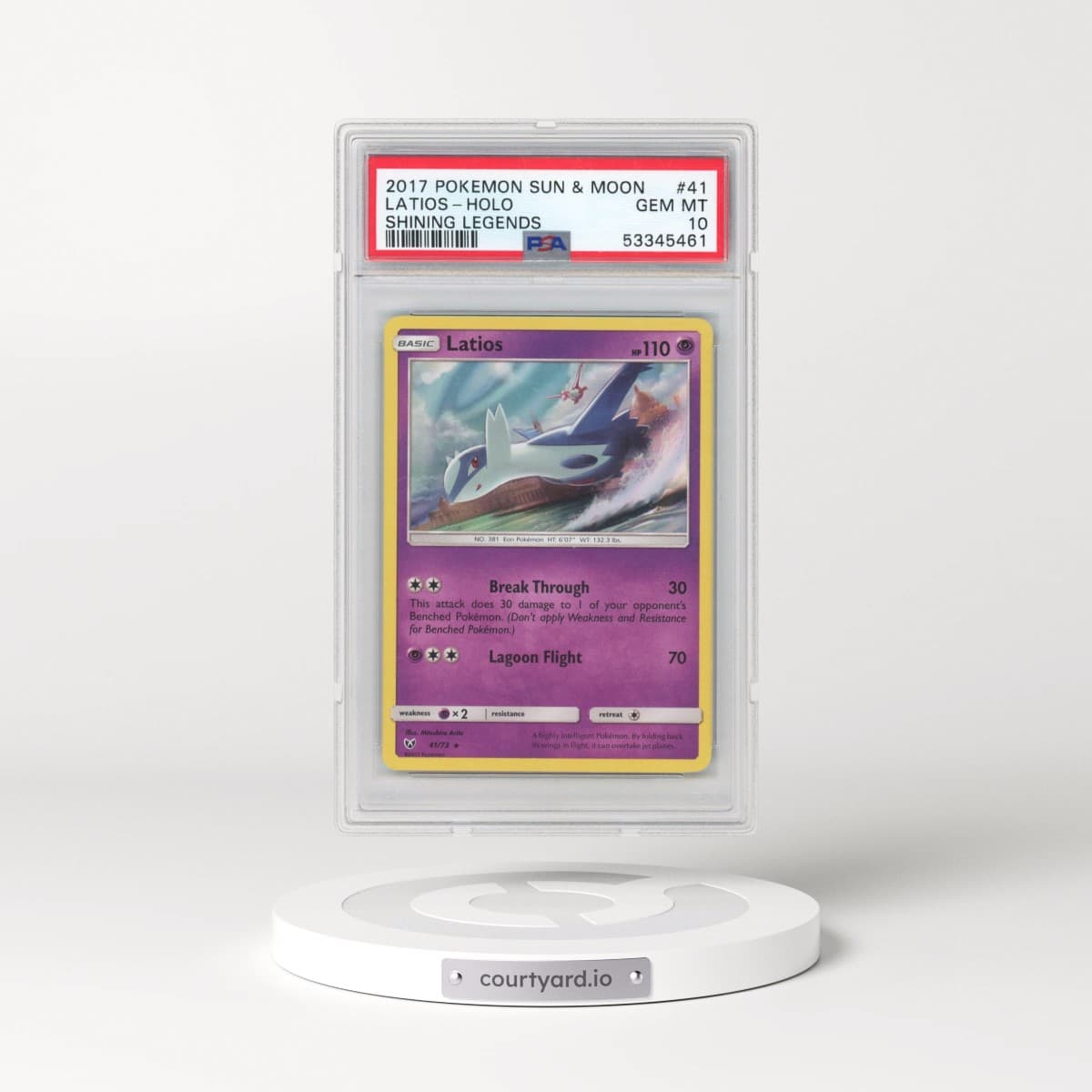 2017 Pokémon Sun & Moon Shining Legends #41 Latios - Holo (PSA 10 GEM MINT)