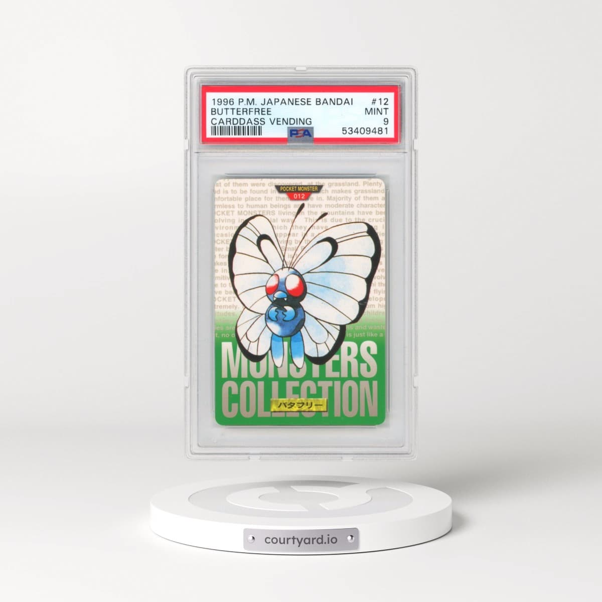 1996 Pokémon Bandai Carddass Vending #12 Butterfree (PSA 9 MINT)