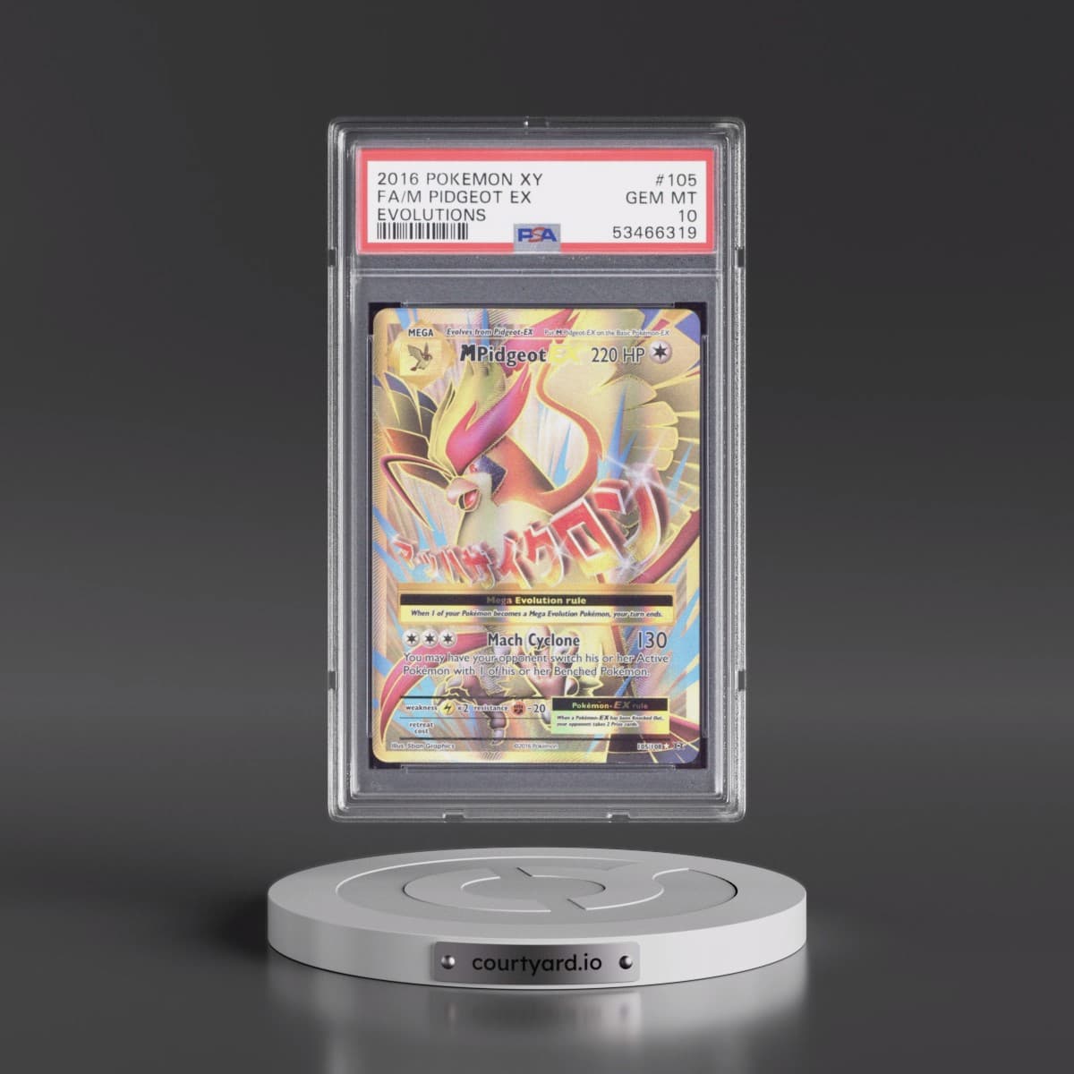 2016 Pokémon XY Evolutions #105 M Pidgeot EX - Holo Full Art (PSA 10 GEM MINT)