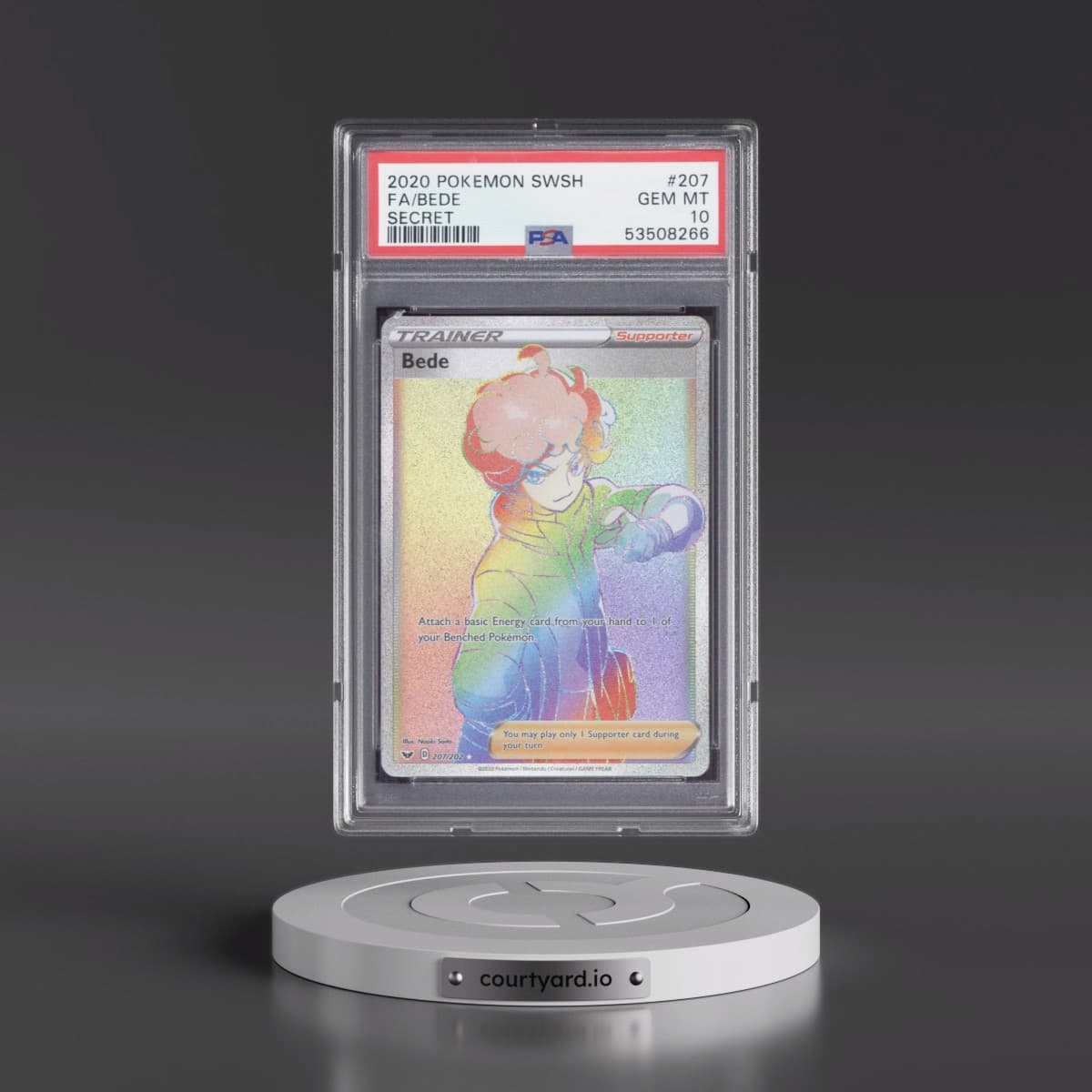 2020 Pokémon Sword & Shield #207 Bede - Full Art Secret (PSA 10 GEM MINT)