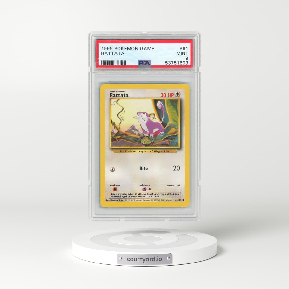 1999 Pokémon Game #61 Rattata (PSA 9 MINT)