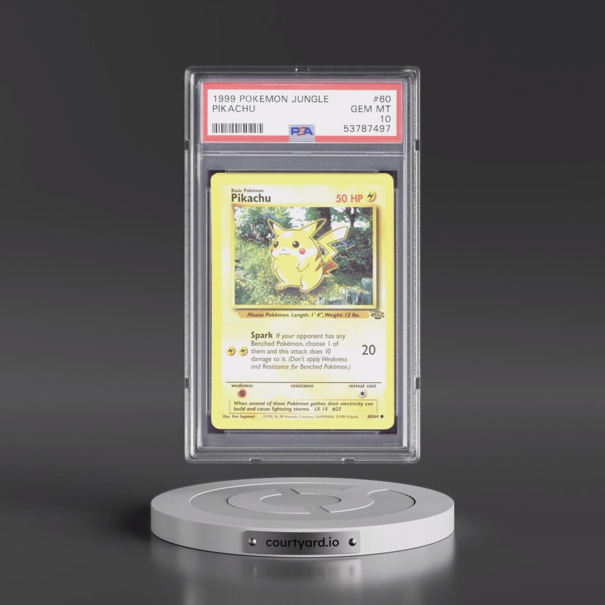 1999 Pokémon Jungle #60 Pikachu (PSA 10 GEM MINT)