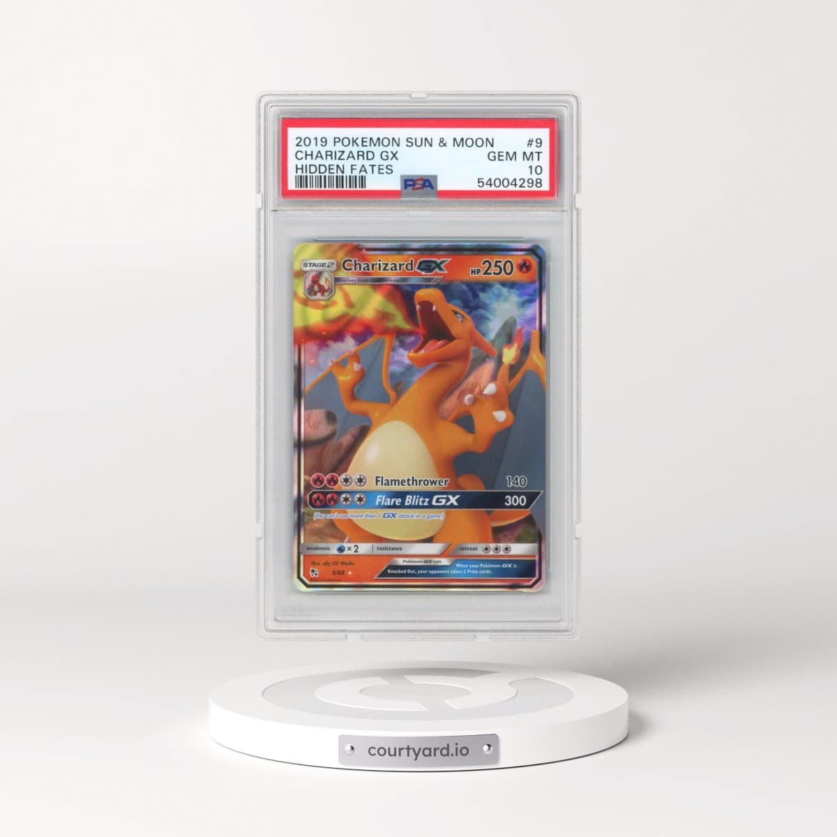 2019 Pokémon Sun & Moon Hidden Fates #9 Charizard GX - Holo (PSA 10 GEM MINT)