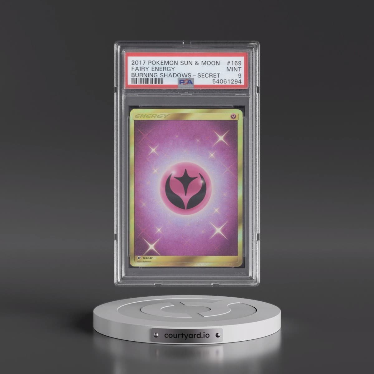 2017 Pokémon Sun & Moon Burning Shadows #169 Fairy Energy - Secret (PSA 9 MINT)