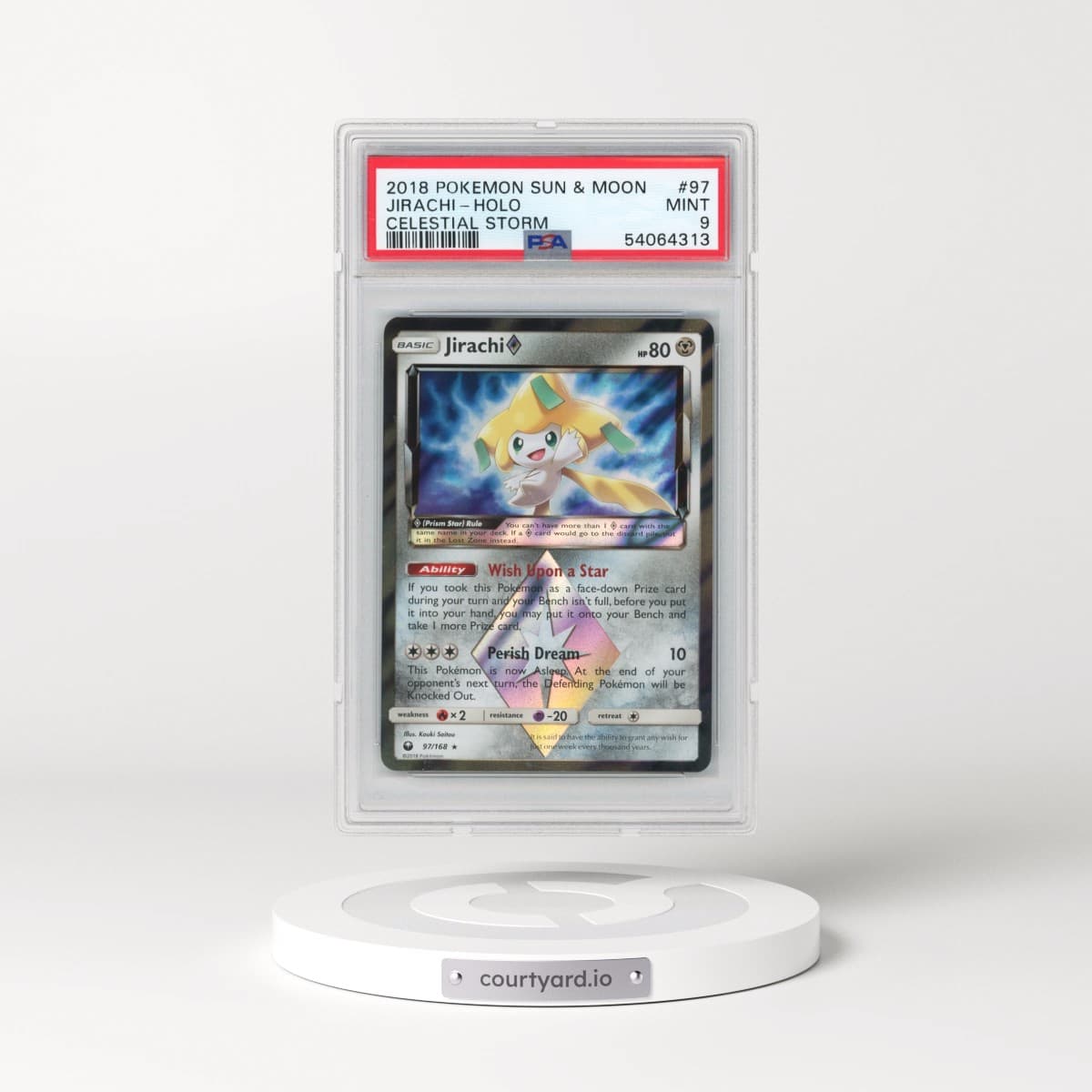 2018 Pokémon Sun & Moon Celestial Storm #97 Jirachi - Holo (PSA 9 MINT)