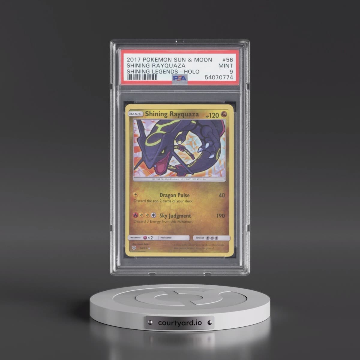 2017 Pokémon Sun & Moon Shining Legends #56 Shining Rayquaza - Holo Holo (PSA 9 MINT)