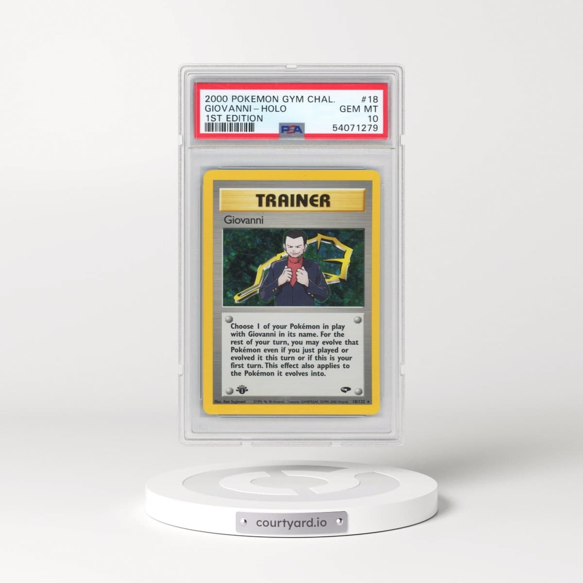 2000 Pokémon Gym Challenge #18 Giovanni - 1st Edition Holo (PSA 10 GEM MINT)