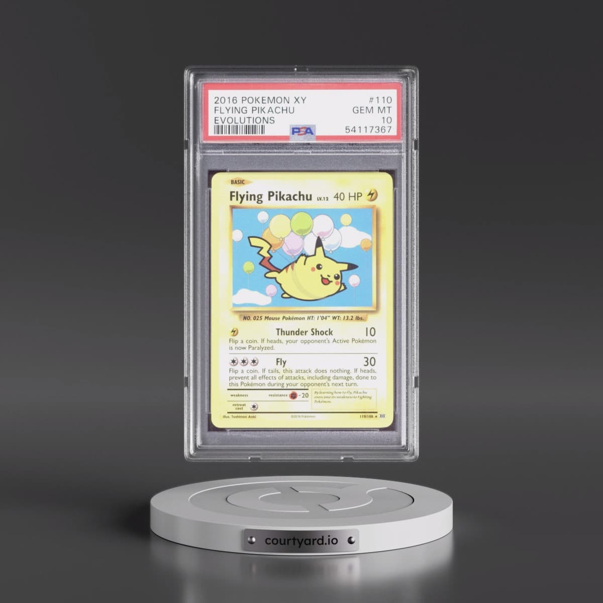 2016 Pokémon XY Evolutions #110 Flying Pikachu (PSA 10 GEM MINT)
