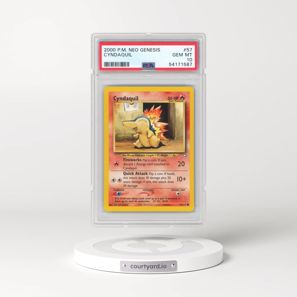 2000 Pokémon Neo Genesis #57 Cyndaquil (PSA 10 GEM MINT)