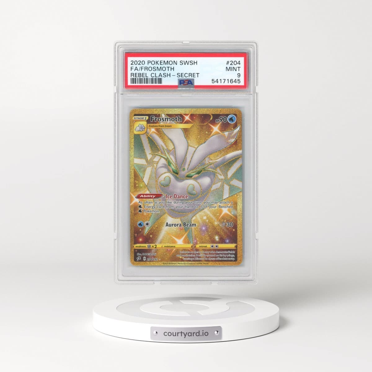 2020 Pokémon Sword & Shield Rebel Clash #204 Frosmoth - Full Art Secret (PSA 9 MINT)