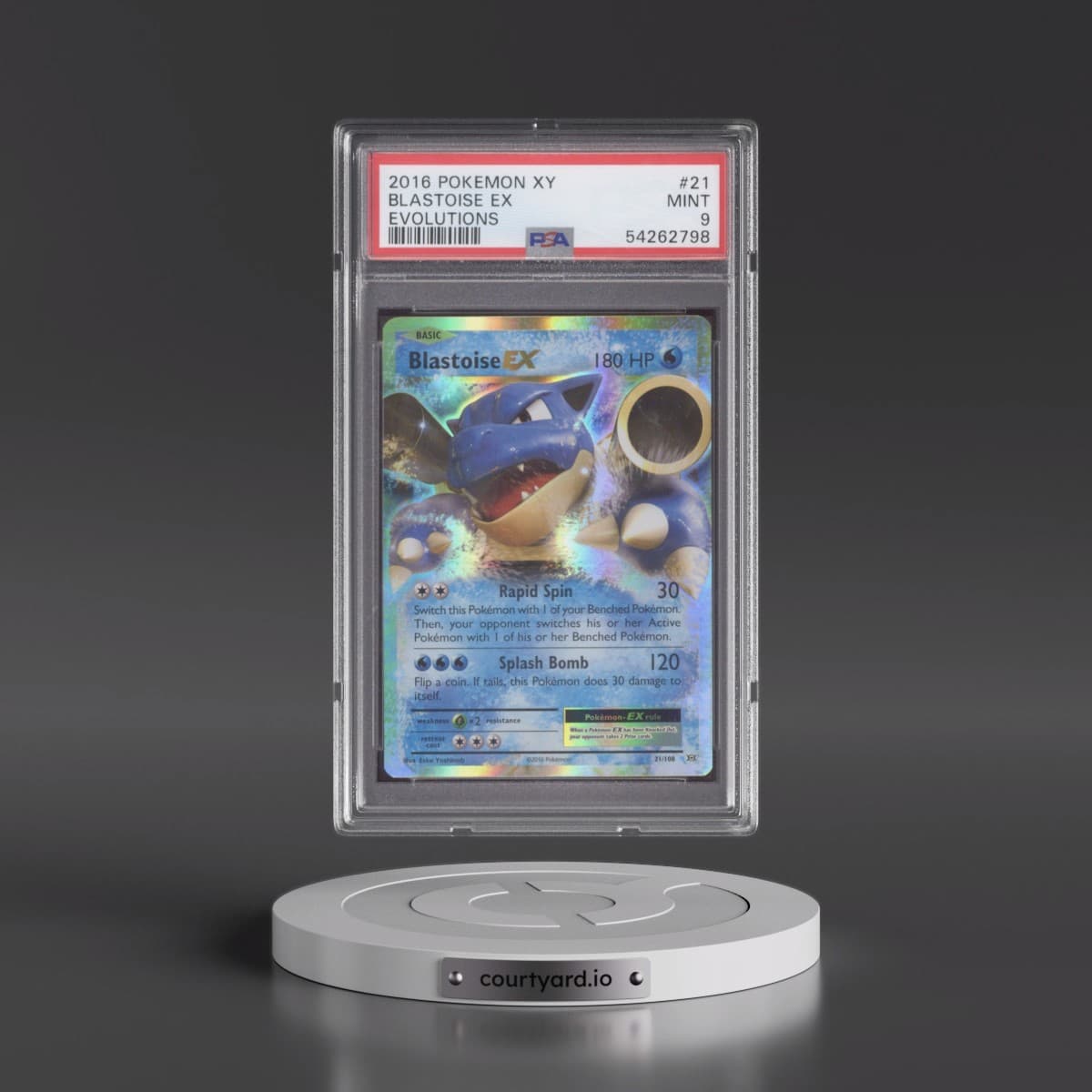 2016 Pokémon XY Evolutions #21 Blastoise EX - Holo (PSA 9 MINT)