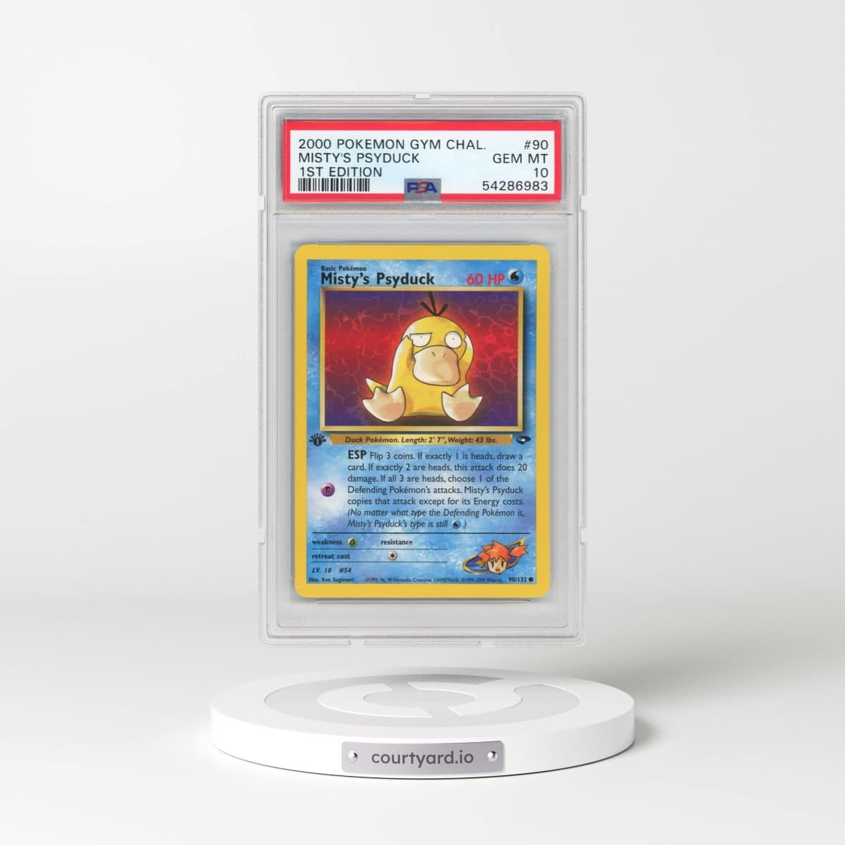 2000 Pokémon Gym Challenge #90 Misty's Psyduck - 1st Edition (PSA 10 GEM MINT)