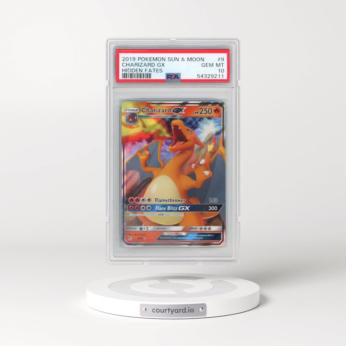 2019 Pokémon Sun & Moon Hidden Fates #9 Charizard GX - Holo (PSA 10 GEM MINT)