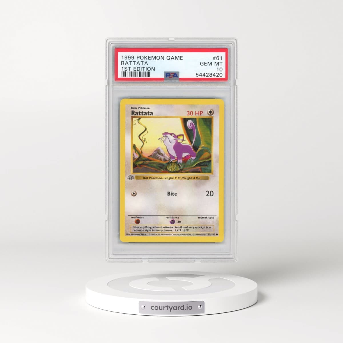 1999 Pokémon Game #61 Rattata - 1st Edition (PSA 10 GEM MINT)