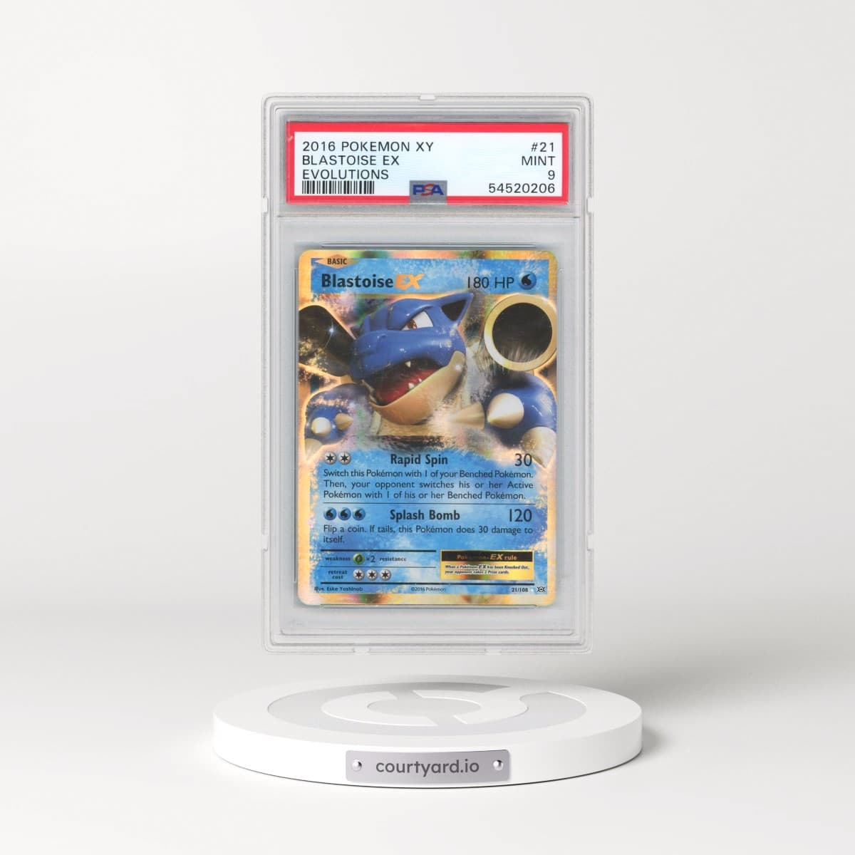 2016 Pokémon XY Evolutions #21 Blastoise EX - Holo (PSA 9 MINT)
