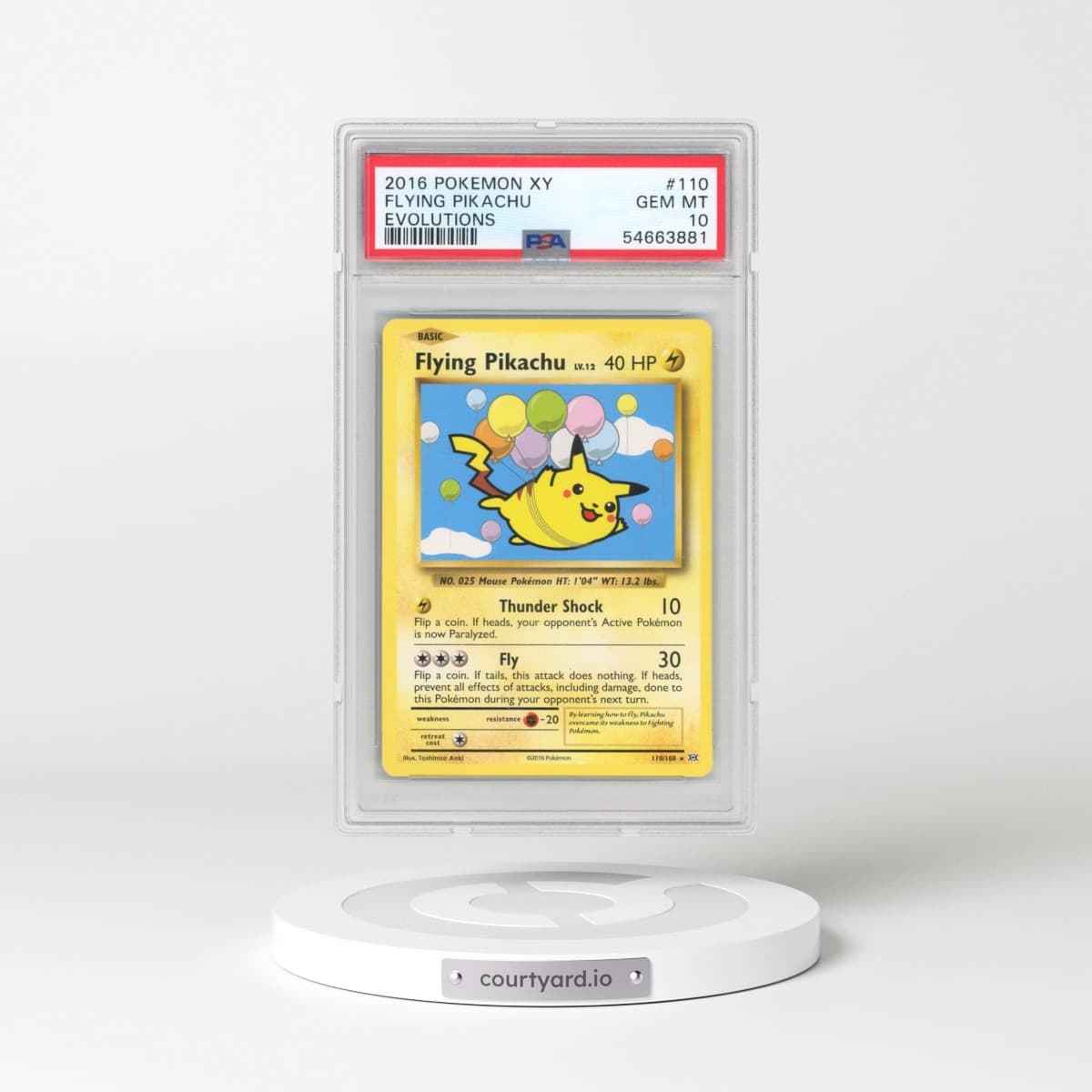 2016 Pokémon XY Evolutions #110 Flying Pikachu (PSA 10 GEM MINT)