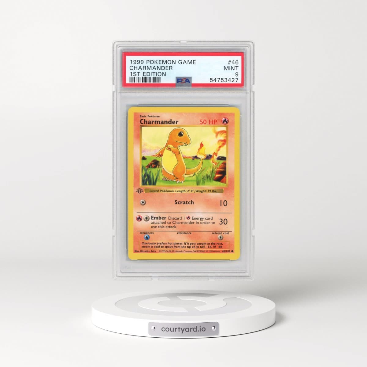 1999 Pokémon Game #46 Charmander - 1st Edition (PSA 9 MINT)