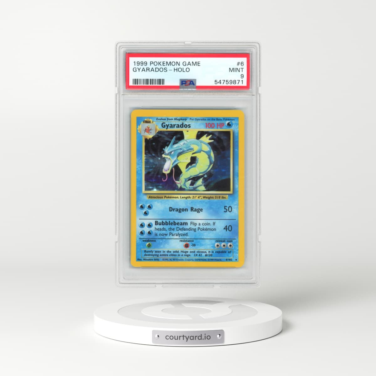 1999 Pokémon Game #6 Gyarados - Holo (PSA 9 MINT)