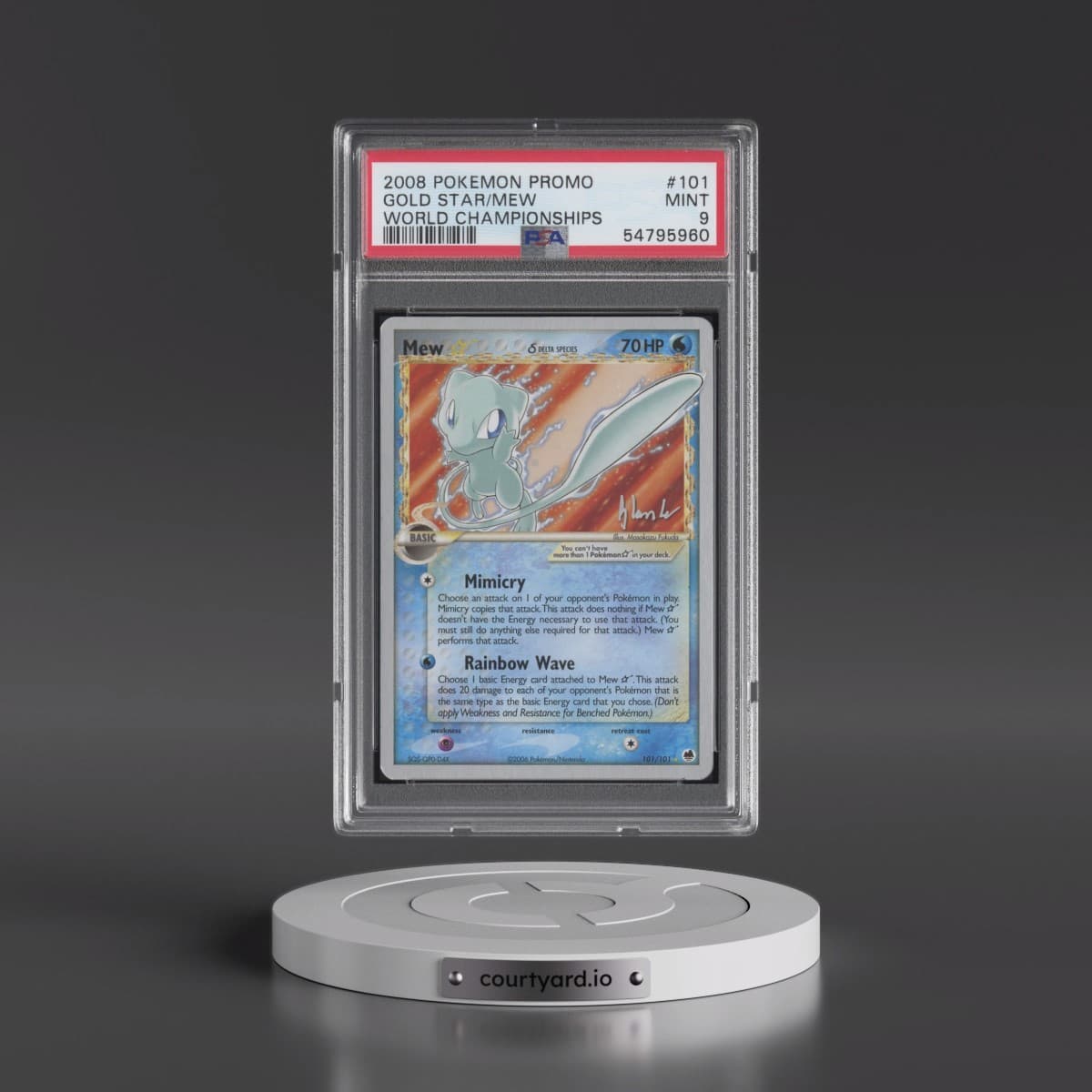 2008 Pokémon World Championships Promo #101 Mew-Gold Star - Empotech (PSA 9 MINT)