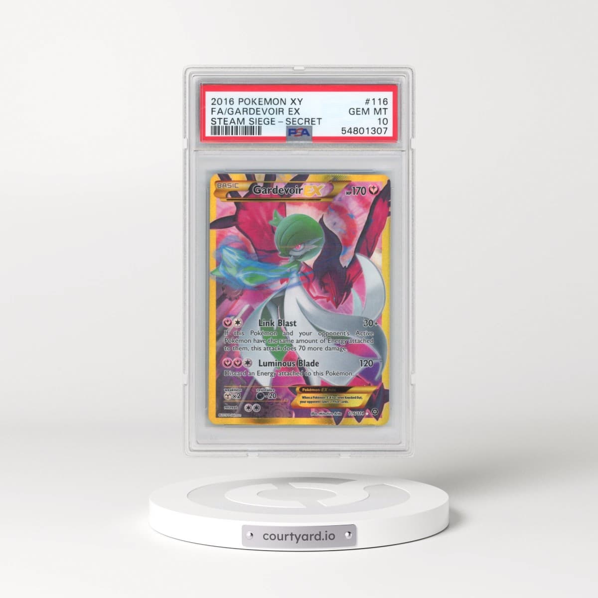 2016 Pokémon XY Steam Siege #116 Gardevoir EX - Holo Full Art Secret (PSA 10 GEM MINT)