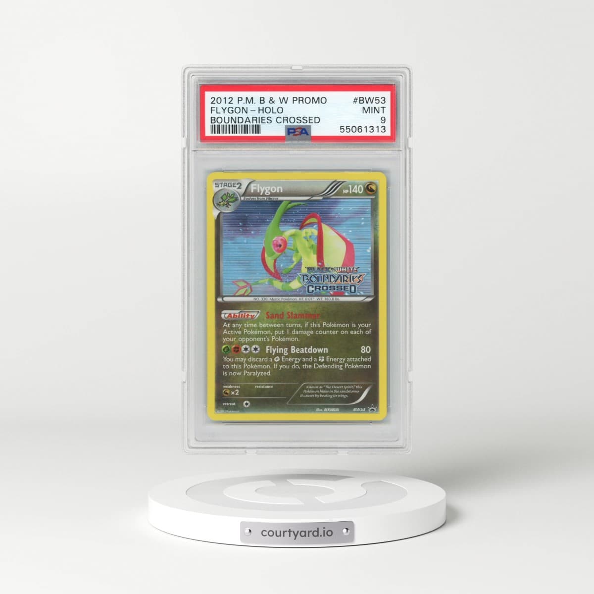 2012 Pokémon Black & White Promo #BW53 Flygon - Holo Boundaries Crossed (PSA 9 MINT)