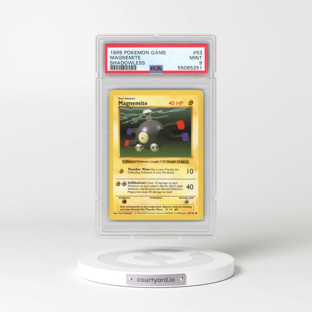1999 Pokémon Game #53 Magnemite - Shadowless (PSA 9 MINT)