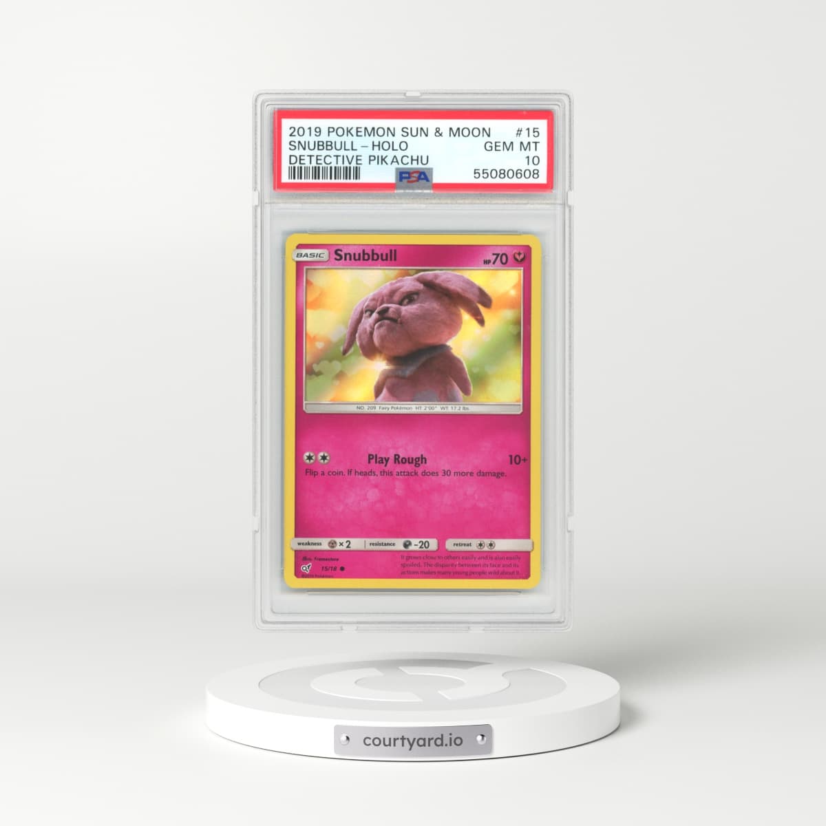 2019 Detective Pikachu #15 Snubbull - Holo (PSA 10 GEM MINT)