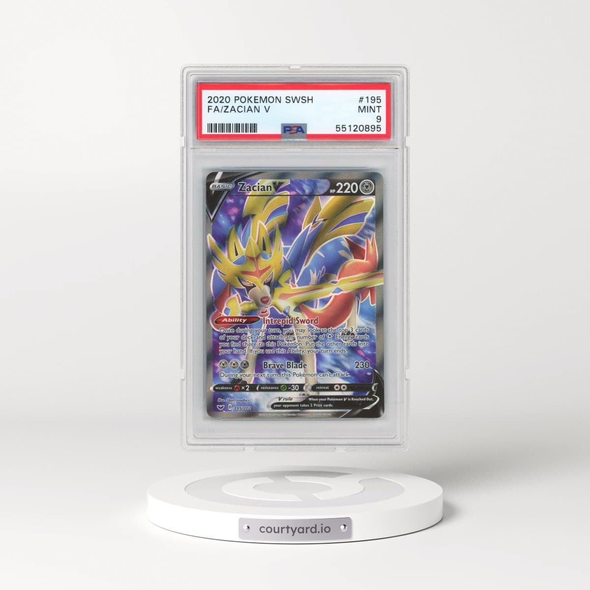 2020 Pokémon Sword & Shield #195 Zacian V - Holo Full Art (PSA 9 MINT)