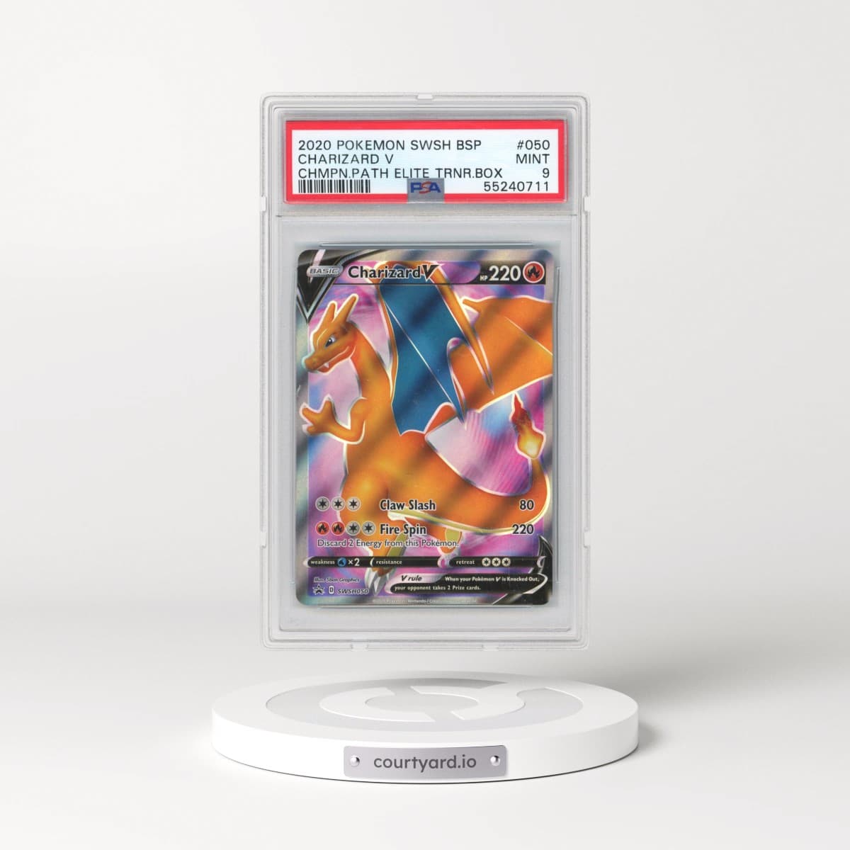 2020 Pokémon Swsh Black Star Promo #050 Charizard V - Holo Champion's Path Elite Trainer Box (PSA 9 MINT)