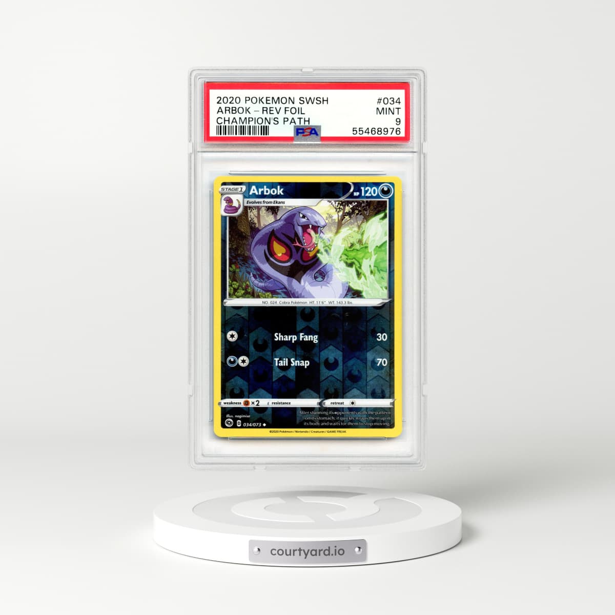 2020 Champion's Path #34 Arbok - Holo (PSA 9 MINT)