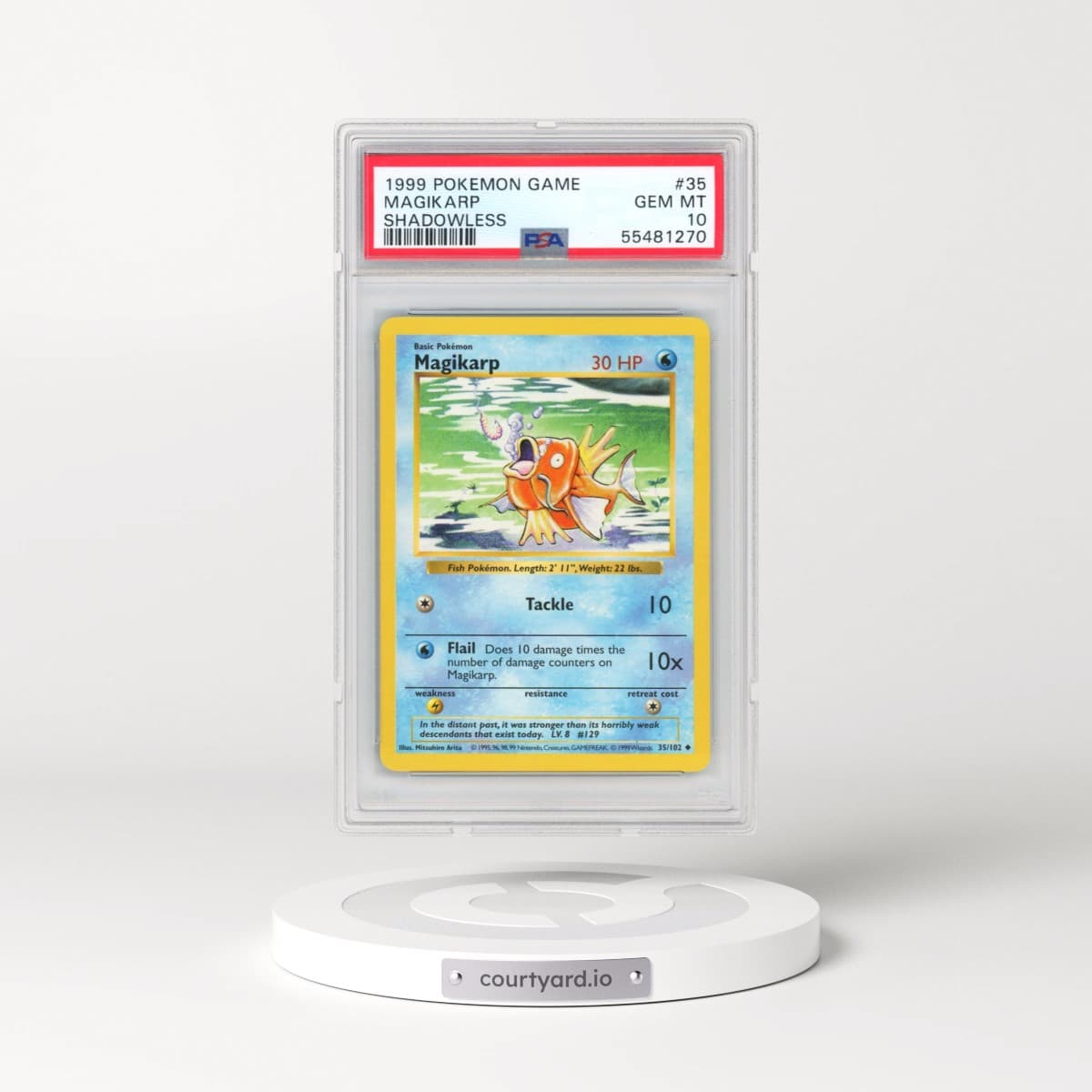 1999 Pokémon Game #35 Magikarp - Shadowless (PSA 10 GEM MINT)