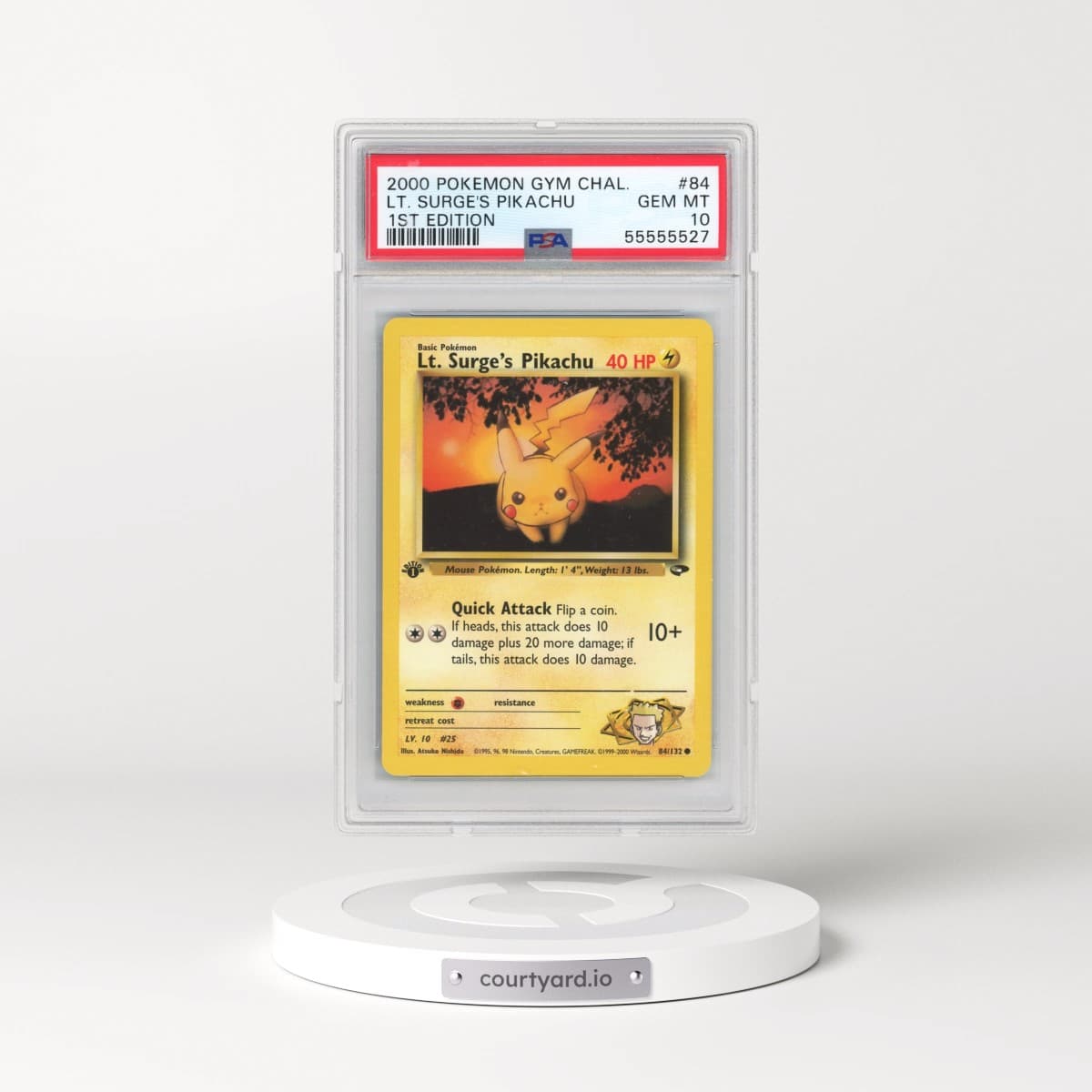 2000 Pokémon Gym Challenge #84 LT. Surge's Pikachu - 1st Edition (PSA 10 GEM MINT)
