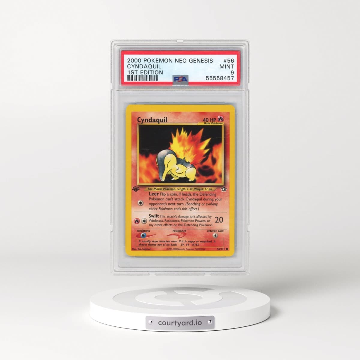 2000 Pokémon Neo Genesis #56 Cyndaquil - 1st Edition (PSA 9 MINT)