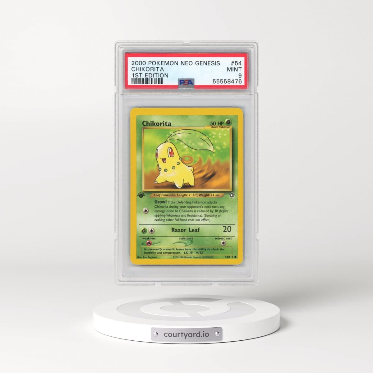 2000 Pokémon Neo Genesis #54 Chikorita - 1st Edition (PSA 9 MINT)